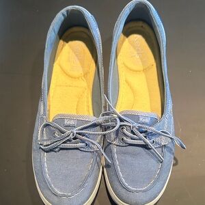 Keds Light Blue Canvas Lace-Up Boat Shoes